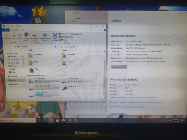 สุดคุ้มคอมพิวเตอร์ALL IN ONE LENOVOจอใหญ่20นิ้วCORE i5 Gen3 แรงๆHDD 1000GB Windows 10พร้อมใช้ 1500พอ รูปที่ 3