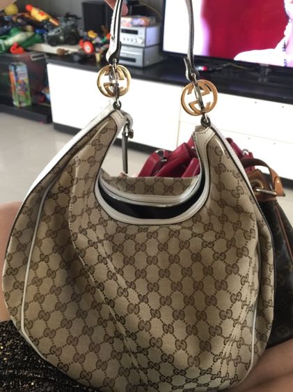 น้ำตาล ผ้า กระเป๋า Gucci