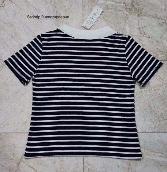 YOU LI YAN เสื้อไหมพรมคอปก ลายทางสีกรมท่า-ขาว
อก 36"  รูปที่ 2