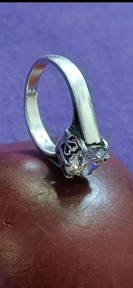 แหวนเงินแท้เปอร์เซนต์ดี ตีโค๊ต 925 ประดับพลอยขาว ตัวแหวน ประมาณ เบอร์ 8.5 - 9  รูปที่ 4