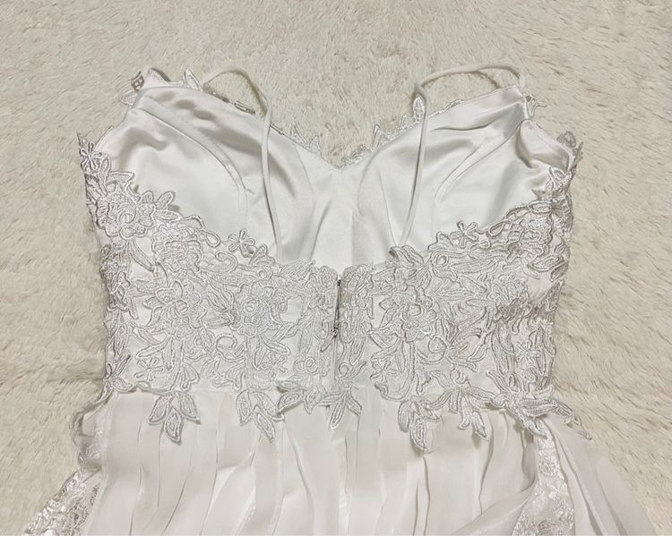 ชุดแต่งงาน ชุดราตรี ชุดถ่ายพรีเวดดิ้ง ชุดอาฟเตอร์ปาร์ตี้ สีขาว ลูกไม้สวย ลูกเล่นเยอะ รูปที่ 6