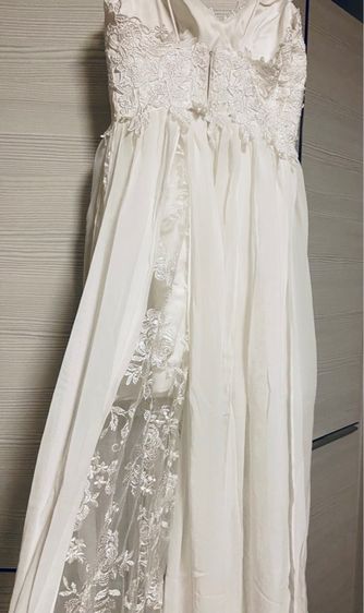 ชุดแต่งงาน ชุดราตรี ชุดถ่ายพรีเวดดิ้ง ชุดอาฟเตอร์ปาร์ตี้ สีขาว ลูกไม้สวย ลูกเล่นเยอะ รูปที่ 2