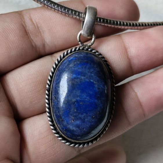 ❌ปิด❌สร้อย จี้หินลาพีส ( Lapis Lazuli )สีน้ำเงินเข้ม ชิ้นใหญ่ งานจากต่างประเทศ รูปที่ 2