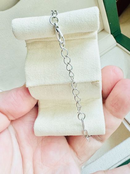 สร้อยข้อมือโลหะชุบประดับคริสตัลสีฟ้าปรับสายได้ รูปที่ 9