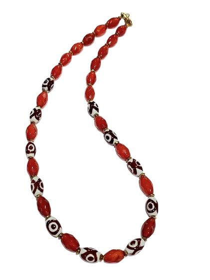 สร้อยคอหินอเกต หินแอฟริกาเทอควอย ชุดรวม 3 เส้น ยาว 15-30 นิ้ว รูปที่ 2