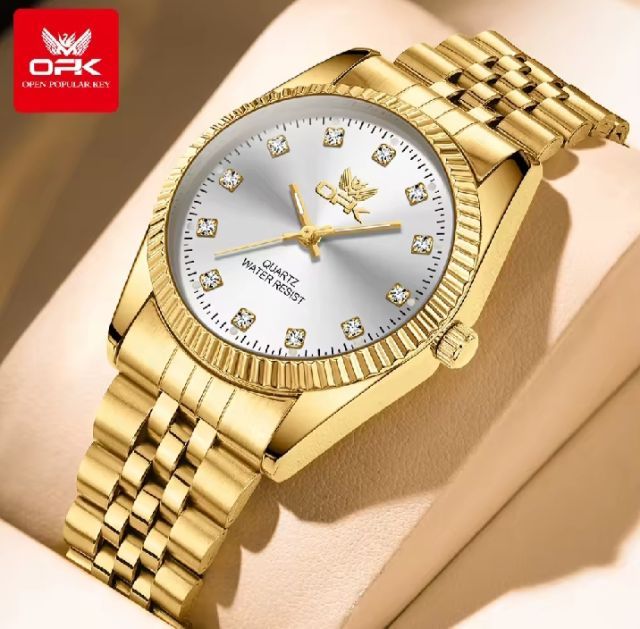 OPK นาฬิกาดั้งเดิมผู้ชายของแท้ติดเพชรควอตซ์นำเข้ากันน้ำสแตนเลสนาฬิกาลำลองเรืองแสง รูปที่ 4