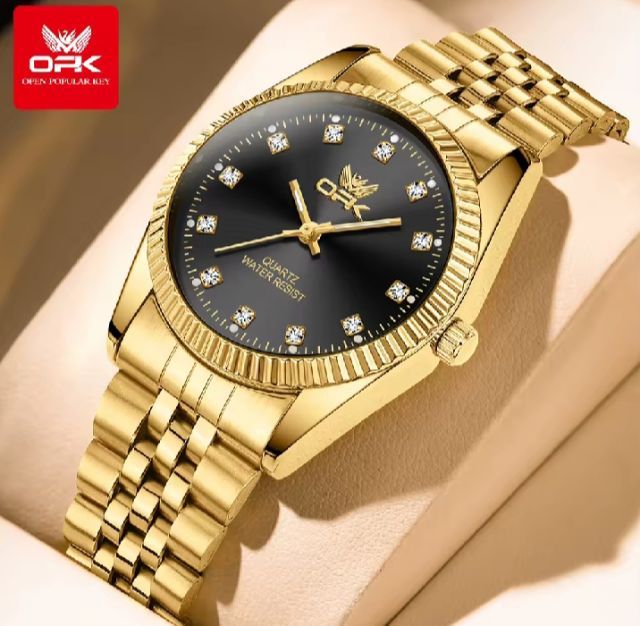 OPK นาฬิกาดั้งเดิมผู้ชายของแท้ติดเพชรควอตซ์นำเข้ากันน้ำสแตนเลสนาฬิกาลำลองเรืองแสง รูปที่ 3