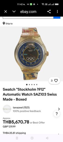 Vintage swatch SAZ103 Automatic Eta.2840 Olympic Special Stockholm 1912 Edition

ปี1994 ทำขึ้นพิเศษที่ระลึกโอลิมปิกเกมส์ สตอกโฮม 1912  รูปที่ 7