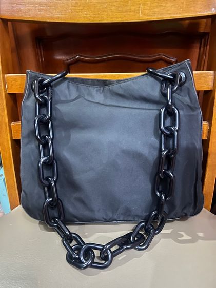 🌸Pra🌸da🌸แท้ โซ่ ไนลอนผสมหนัง  