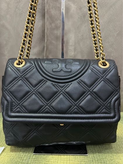 หญิง ดำ หนังแท้ กระเป๋าTory Burch Fleming Soft Convertible Shoulder Bag