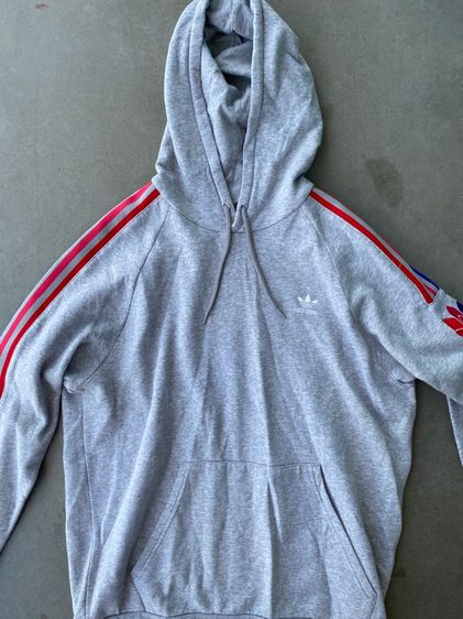 Adidas Originals Trefoil Hoodie Grey Red Stripe