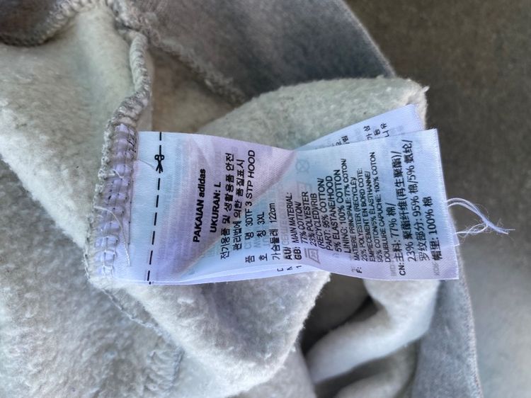 Adidas Originals Trefoil Hoodie Grey Red Stripe รูปที่ 4