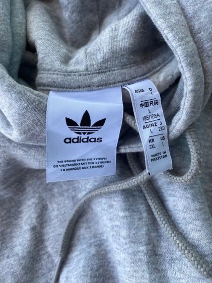 Adidas Originals Trefoil Hoodie Grey Red Stripe รูปที่ 3