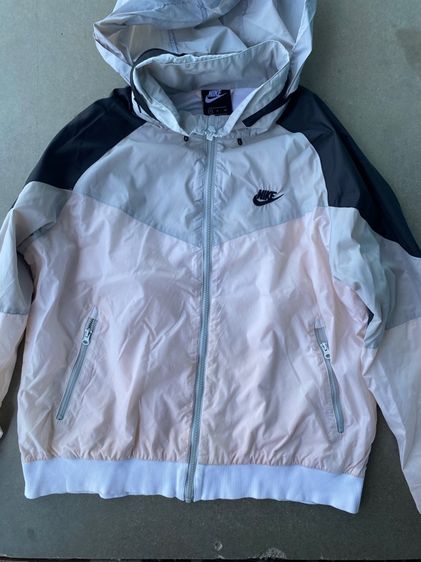 Nike Windbreaker Jacket White Grey Navy Zip Up