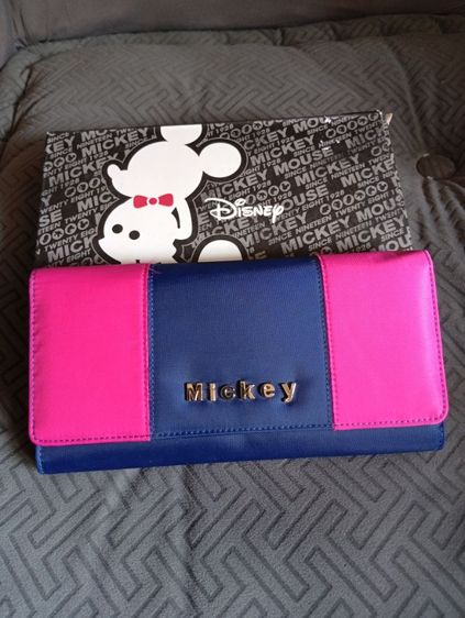 กระเป๋าสตางค์ใบยาว 3 พับ Disney ชมพู-น้ำเงิน
