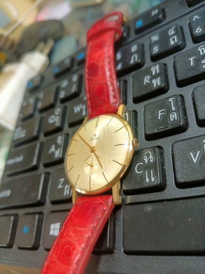 Vintage Stowa Classic Slim gold Mens Watch Swiss made 1965-70's gold 10 micron ระบบไขลาน 2 เข็มครึ่ง ชนาด 34-35มม.คลาสสิคบางเฉียบ เครื่องทอง รูปที่ 8