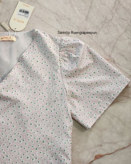 with.it-TPW1094 bloom waist rope Pink freesize เสื้อผู้หญิงป้ายผูกเอว รูปที่ 6