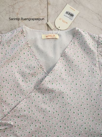 with.it-TPW1094 bloom waist rope Pink freesize เสื้อผู้หญิงป้ายผูกเอว รูปที่ 2