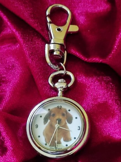 พวงกุญแจ Pocket Watch Keychain ควอตซ์ หน้าปัดสุนัขดัชชุน รูปที่ 3