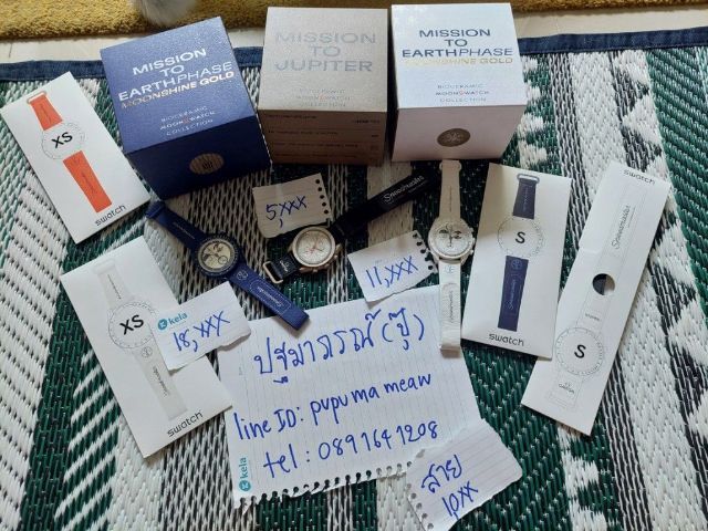 ส่งต่อ Swatch x Omega Moonswatch (Earthphase Snoopy  Jupiter) นาฬิกา สภาพดี
​ สายเดิมสภาพดีมาก  เหมาได้ แยกได้ ราคาตามรูป ต่อรองได้ นัดได้