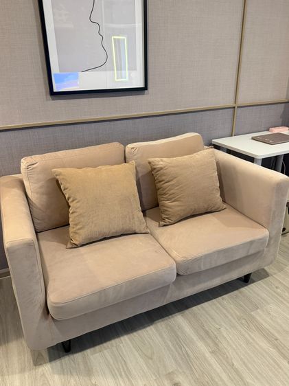 ผ้า เนื้อ โซฟา 2 ที่นั่ง + หมอนอิง 2 ใบ