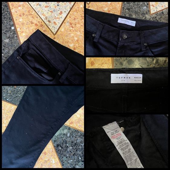 🔻TOPMAN👖 -Super black เอว34-35 รูปที่ 4