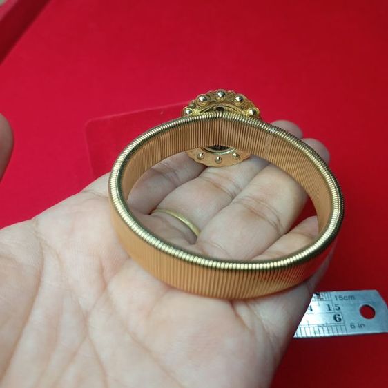 🔖ข้อมือสปริงสีทอง แต่งกังไสลายดอกไม้ ของจริงสวยมาก งานจากต่างประเทศ รูปที่ 5