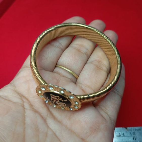 🔖ข้อมือสปริงสีทอง แต่งกังไสลายดอกไม้ ของจริงสวยมาก งานจากต่างประเทศ รูปที่ 3