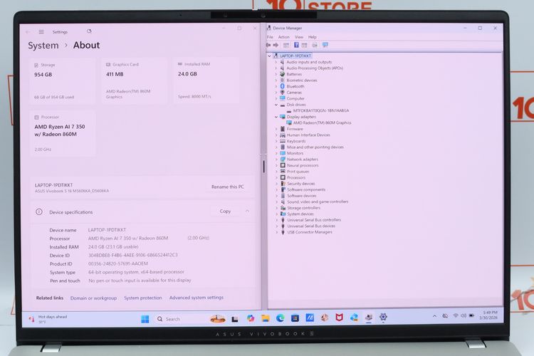 ASUS VIVOBOOK S 16 OLED Ryzen AI 7 350 RAM24-1TB -  ID26030545 รูปที่ 2