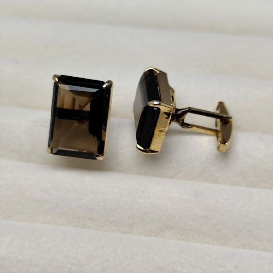 🔖คัพลิงก์สีทอง พลอยแท้ สโมกกี้ควอทซ์ (Smoky Quartz) มีตอกโค้ด งานจากต่างประเทศ รูปที่ 7