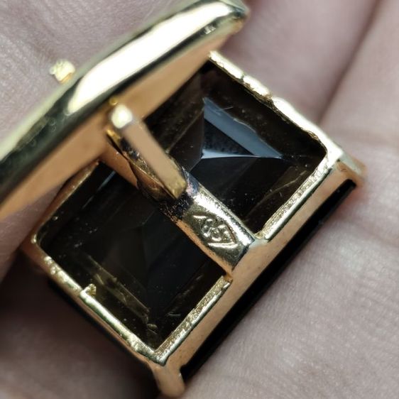 🔖คัพลิงก์สีทอง พลอยแท้ สโมกกี้ควอทซ์ (Smoky Quartz) มีตอกโค้ด งานจากต่างประเทศ รูปที่ 3