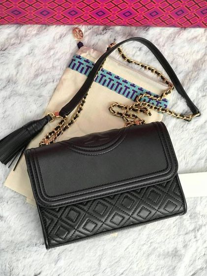 ผ่อนชำระ TORY BURCH Fleming Sheepskin Crossbody Bag Shoulder Bag Small Size Women's Black รูปที่ 3