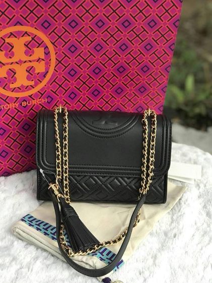 ผ่อนชำระ TORY BURCH Fleming Sheepskin Crossbody Bag Shoulder Bag Small Size Women's Black รูปที่ 2