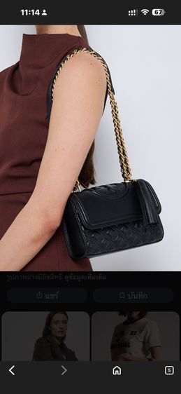 ผ่อนชำระ TORY BURCH Fleming Sheepskin Crossbody Bag Shoulder Bag Small Size Women's Black รูปที่ 6