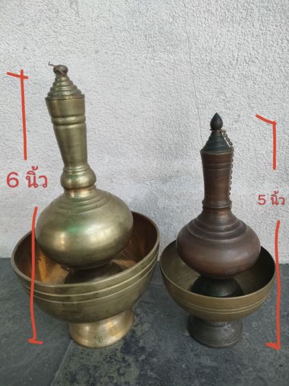 ชุดเครื่องทองเหลืองโบราณยกชุด สิบกว่าชิ้น งานโบราณแท้ เนื้อหนา พานมีลายปีนักษัตร ตอกมือ  ลายเมพพนม รูปที่ 5