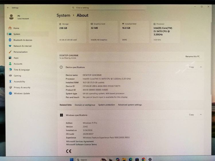 คอมพิวเตอร์ เพื่อการใช้งานทั่วไป   All in one   พร้อม อุปกรณ์  ครบชุด  รูปที่ 12