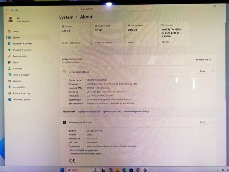 คอมพิวเตอร์ เพื่อการใช้งานทั่วไป   All in one   พร้อม อุปกรณ์  ครบชุด  รูปที่ 8