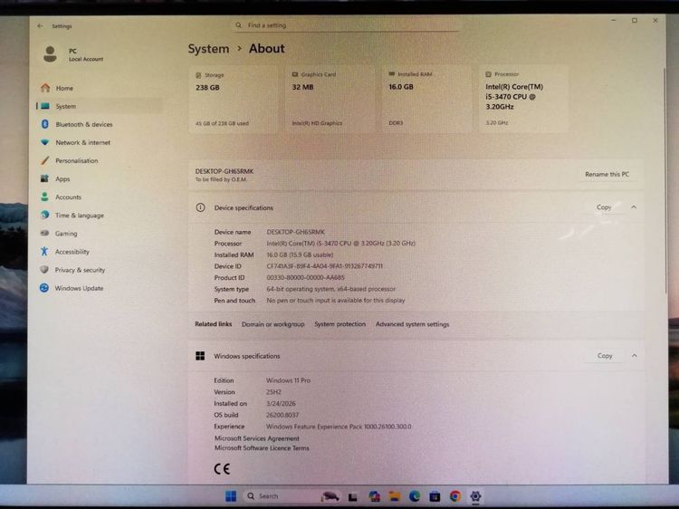 คอมพิวเตอร์ เพื่อการใช้งานทั่วไป   All in one   พร้อม อุปกรณ์  ครบชุด  รูปที่ 13