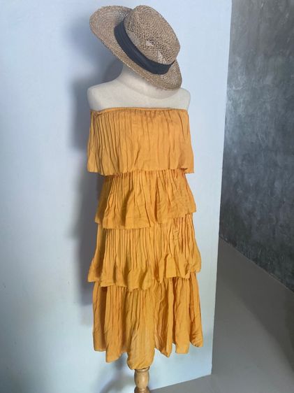 ไม่มีแขน M เดรส | จั๊มสูท อื่นๆ ชุดแฟชั่น เกาะอก สีเหลือง