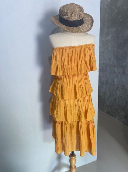 ชุดแฟชั่น เกาะอก สีเหลือง รูปที่ 3