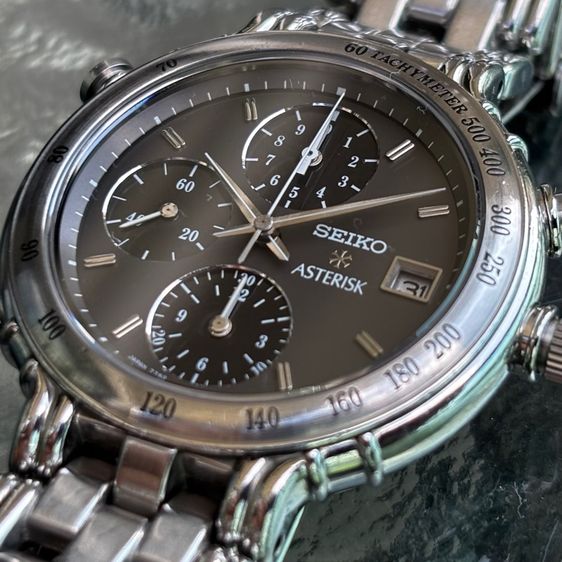 ของหายากยุค 90s Seiko Asterisk Chronograph เข็มจับ 1 ใน 100 วินาที (Ref. 7T52-6A50) สภาพสวย สายบานพับตรงรุ่น รูปที่ 7