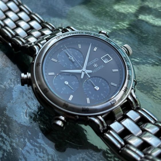 ของหายากยุค 90s Seiko Asterisk Chronograph เข็มจับ 1 ใน 100 วินาที (Ref. 7T52-6A50) สภาพสวย สายบานพับตรงรุ่น รูปที่ 2