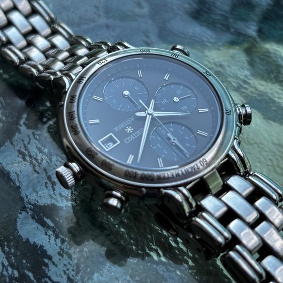 ของหายากยุค 90s Seiko Asterisk Chronograph เข็มจับ 1 ใน 100 วินาที (Ref. 7T52-6A50) สภาพสวย สายบานพับตรงรุ่น รูปที่ 4