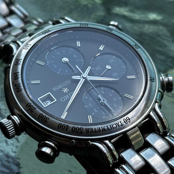 ของหายากยุค 90s Seiko Asterisk Chronograph เข็มจับ 1 ใน 100 วินาที (Ref. 7T52-6A50) สภาพสวย สายบานพับตรงรุ่น รูปที่ 9