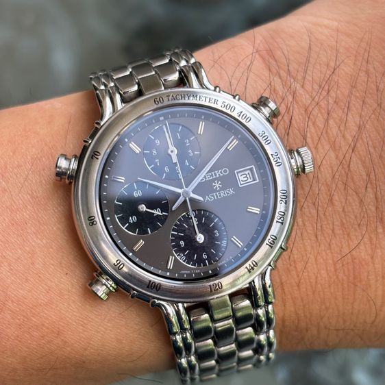 ของหายากยุค 90s Seiko Asterisk Chronograph เข็มจับ 1 ใน 100 วินาที (Ref. 7T52-6A50) สภาพสวย สายบานพับตรงรุ่น รูปที่ 11