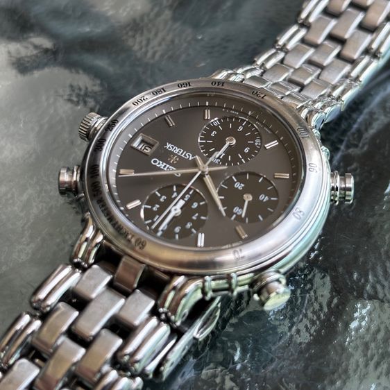 ของหายากยุค 90s Seiko Asterisk Chronograph เข็มจับ 1 ใน 100 วินาที (Ref. 7T52-6A50) สภาพสวย สายบานพับตรงรุ่น รูปที่ 5