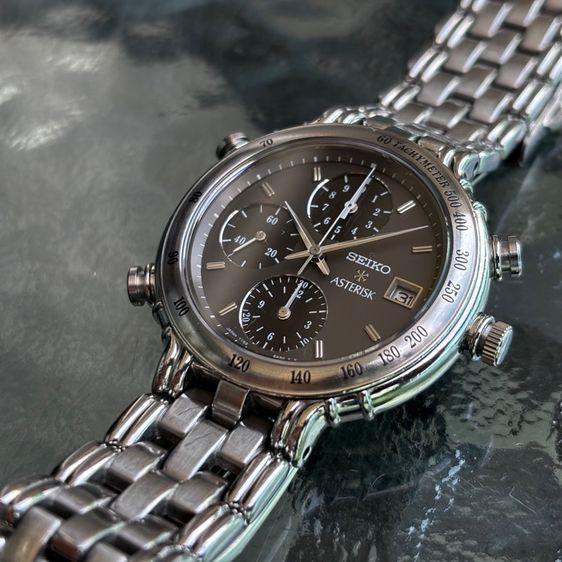 ของหายากยุค 90s Seiko Asterisk Chronograph เข็มจับ 1 ใน 100 วินาที (Ref. 7T52-6A50) สภาพสวย สายบานพับตรงรุ่น รูปที่ 3
