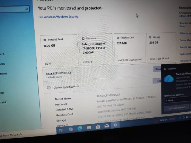 Ultrabook Dell E7250 i7 ram 8 ssd 256gb  สภาพดีปกติ รูปที่ 4