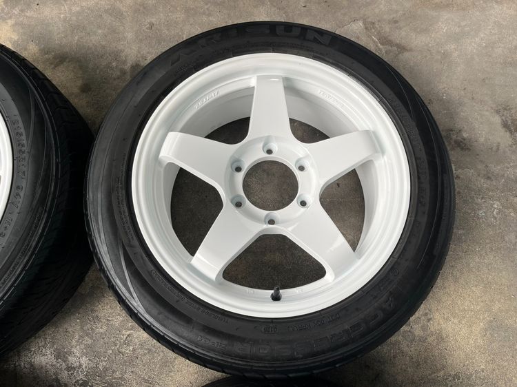 ✨ล้อแม็ก✨6รู139 TURISMO ขอบ 17 สีขาว พร้อมยาง 215-55-17 Arisun💥ปี 25💥 รูปที่ 5