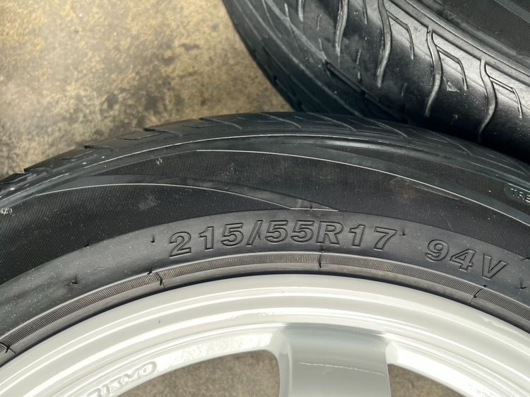 ✨ล้อแม็ก✨6รู139 TURISMO ขอบ 17 สีขาว พร้อมยาง 215-55-17 Arisun💥ปี 25💥 รูปที่ 8